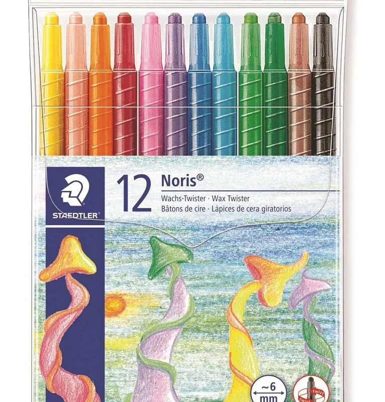 Пастели Staedtler Noris 12 цвята, чрез завъртане