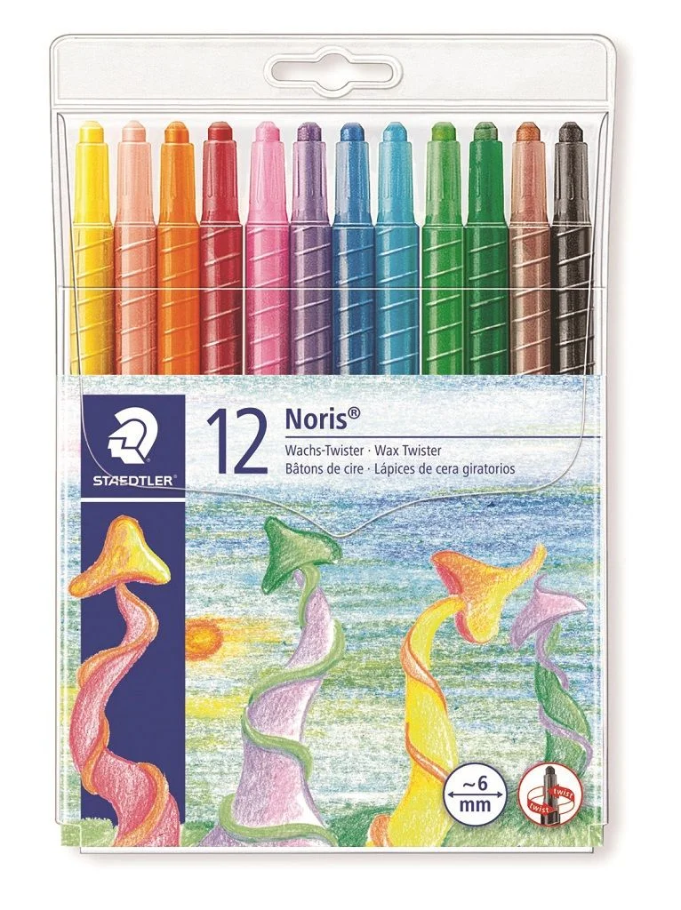 Пастели Staedtler Noris 12 цвята, чрез завъртане