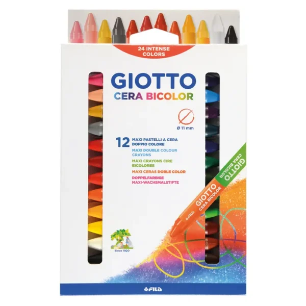 Восъчни пастели двустранни Giotto Cera Bicolor - 12 броя