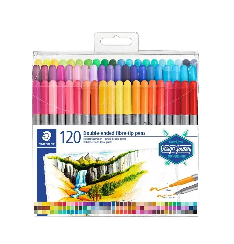 Двувърхи флумастери Staedtler Design Journey, 120 цвята