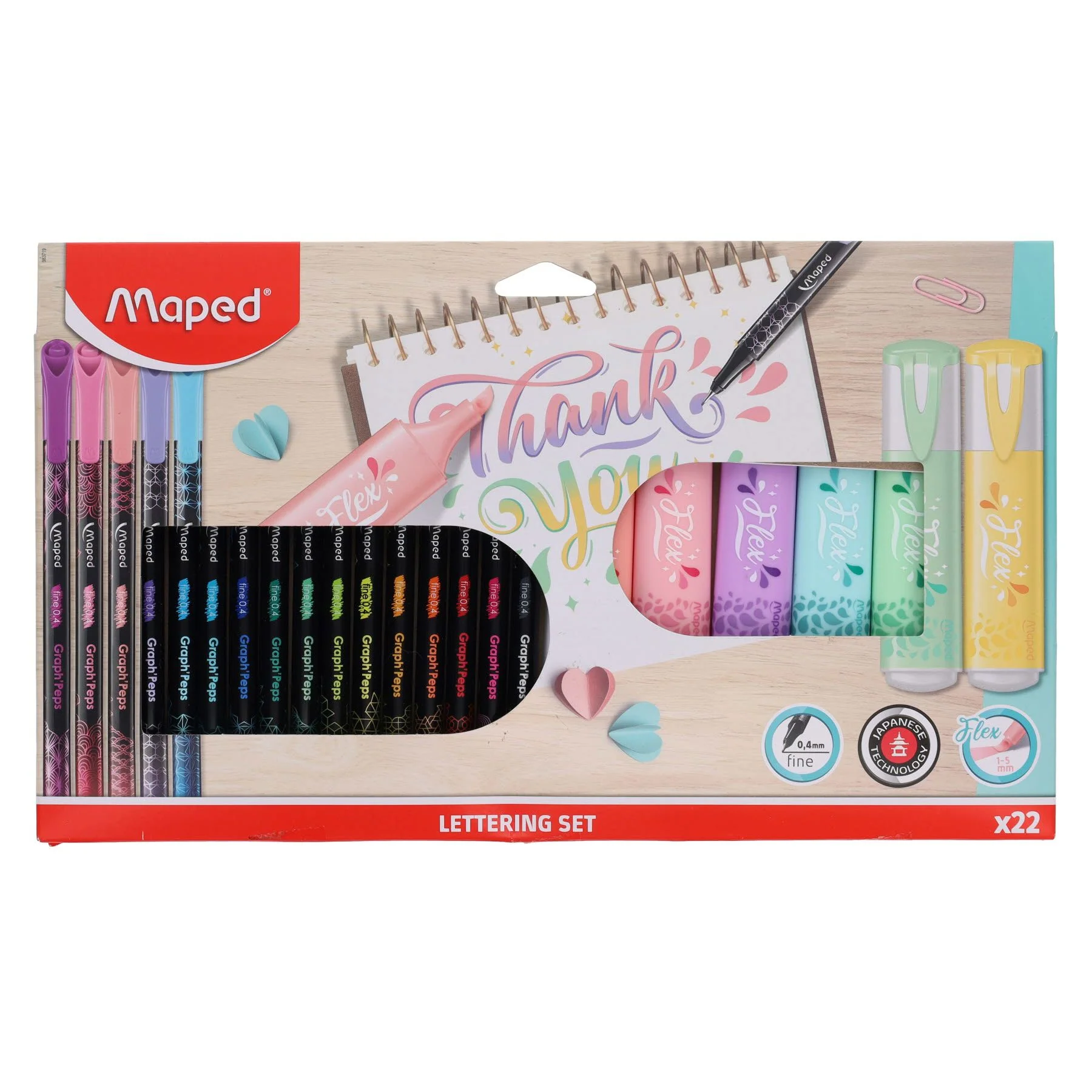 Комплект за калиграфия Maped Lettering, 22 части