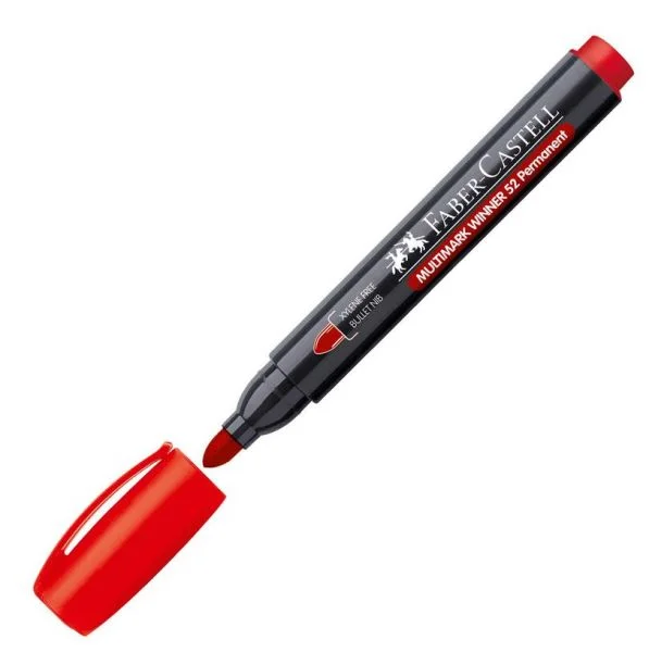 Перманентен маркер Faber-Castell Multimark 52 - 2.8 mm - червен