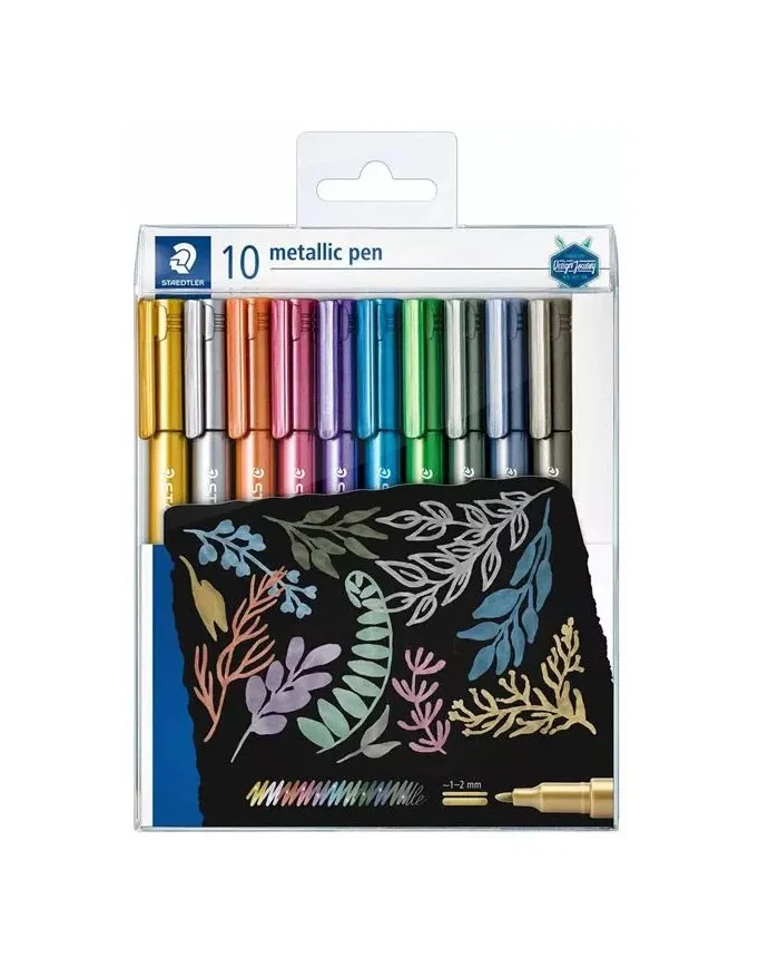 Маркери Staedtler Metallic 1-2mm, 10 цвята