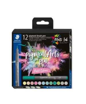 Комплект маркери Staedtler Pigment Brush 371 - Pastel, 12 цвята