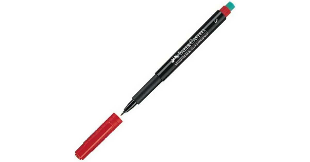 Тънкописец Faber-Castell Multimark S - 0.4 mm - червен