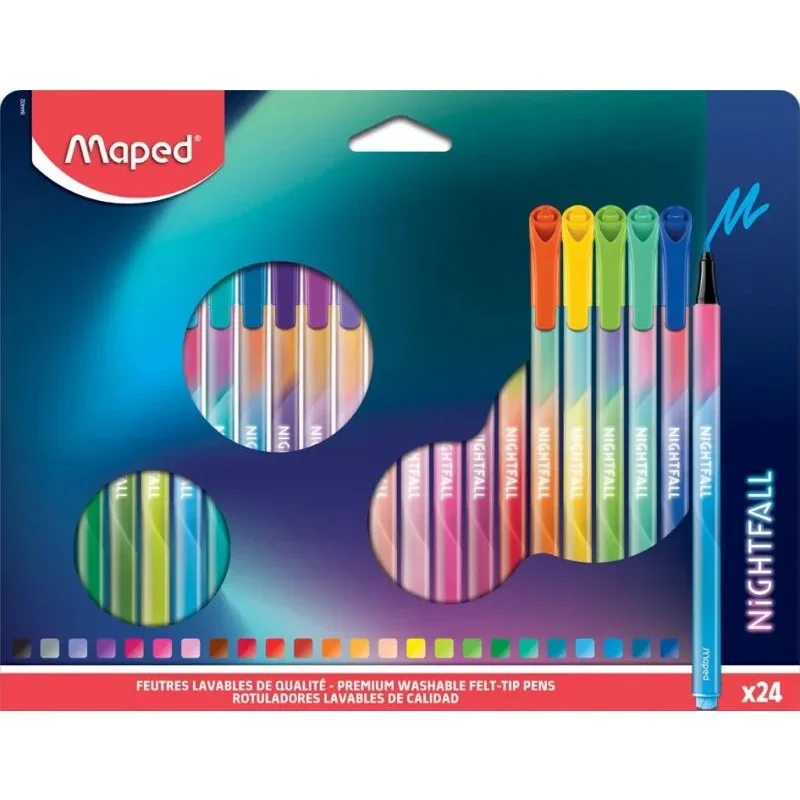 Тънкописци Maped Graph Peps Nightfall 0.8mm, 24 цвята