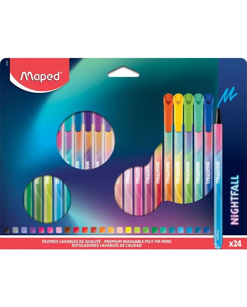 Тънкописци Maped Graph Peps Nightfall 0.8mm, 24 цвята