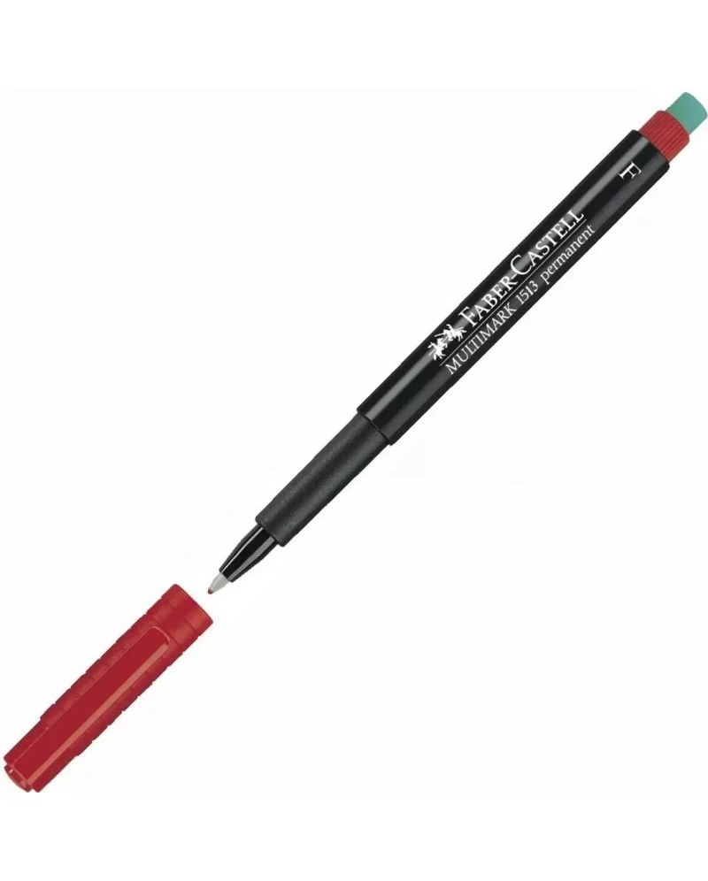 Тънкописец Faber-Castell Multimark F - 0.6 mm - червен