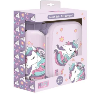 Комплект кутия за храна и бутилка Must, Lovely Unicorn
