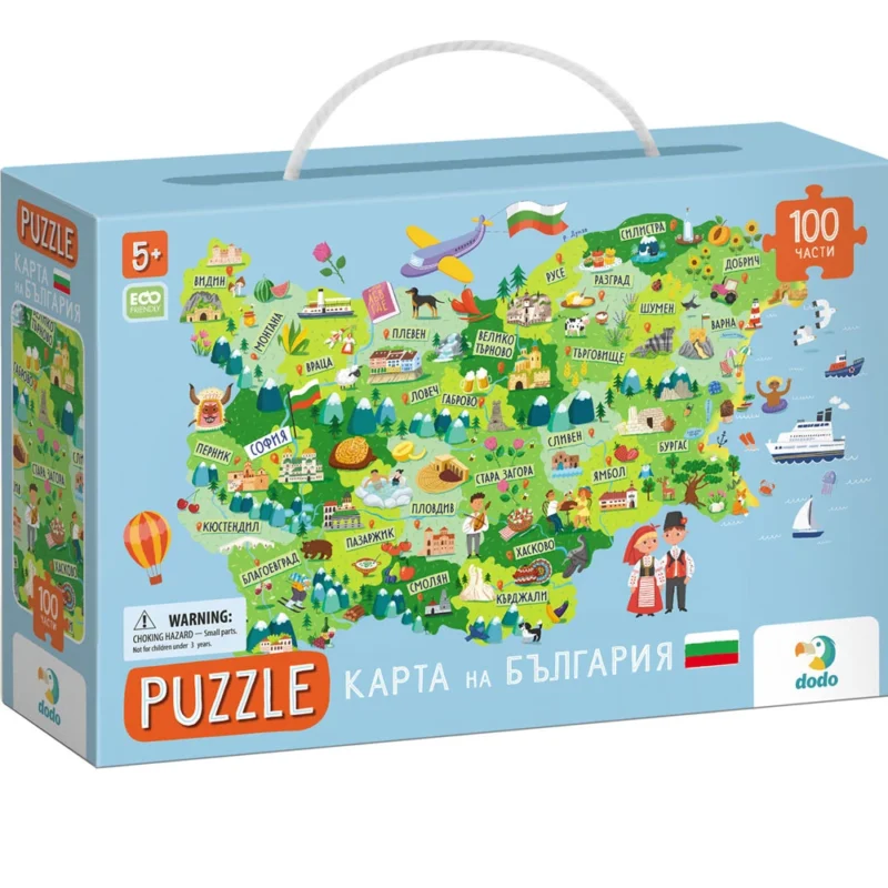 Пъзел Dodo 100 части - Карта на България