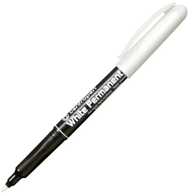 Перманентен маркер Centropen 1.2 mm - бял