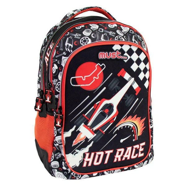 Ученическа раница Must - 3 отделения - Hot Race