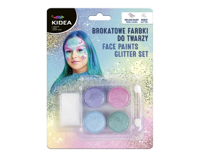 Бои за лице с брокат Kidea - 4 цвята