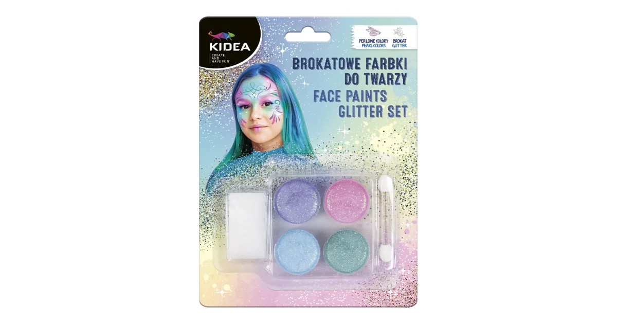 Бои за лице с брокат Kidea - 4 цвята