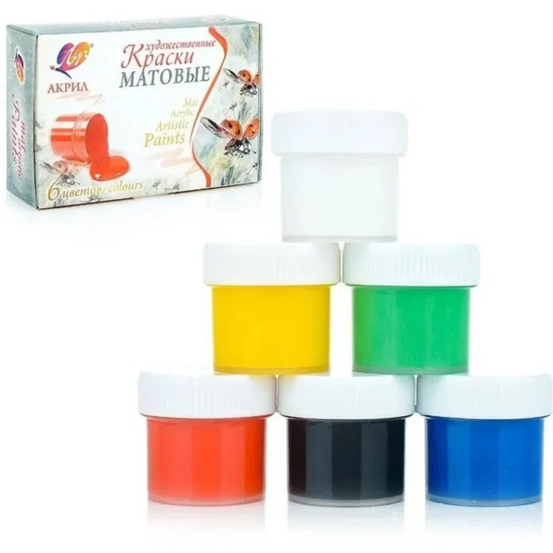 Акрилни бои Луч матови- 6 цвята
